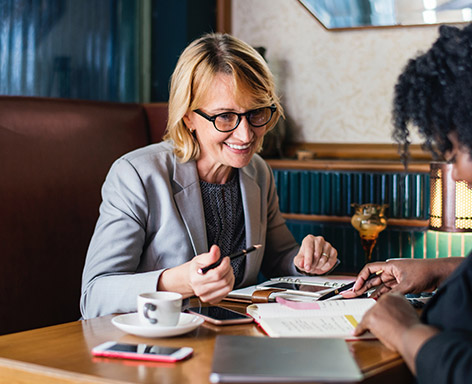 Professional team discussing